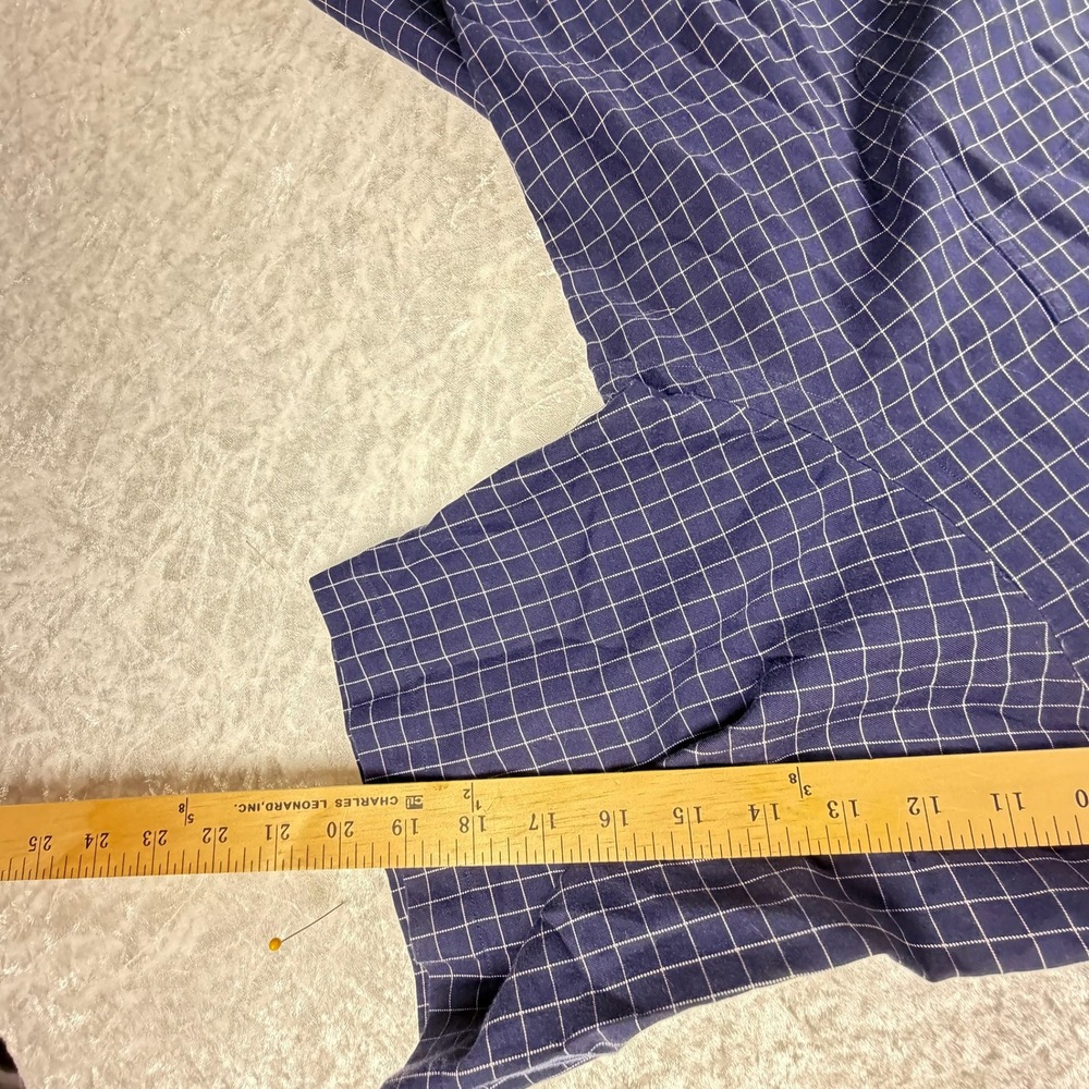 Ralph Lauren Golf Shirt Mens XL Blue White Grid Tilden Cotton Short Sleeve Good - Picture 9 of 11